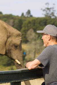Elephant observation by a volunteer for research and conservation